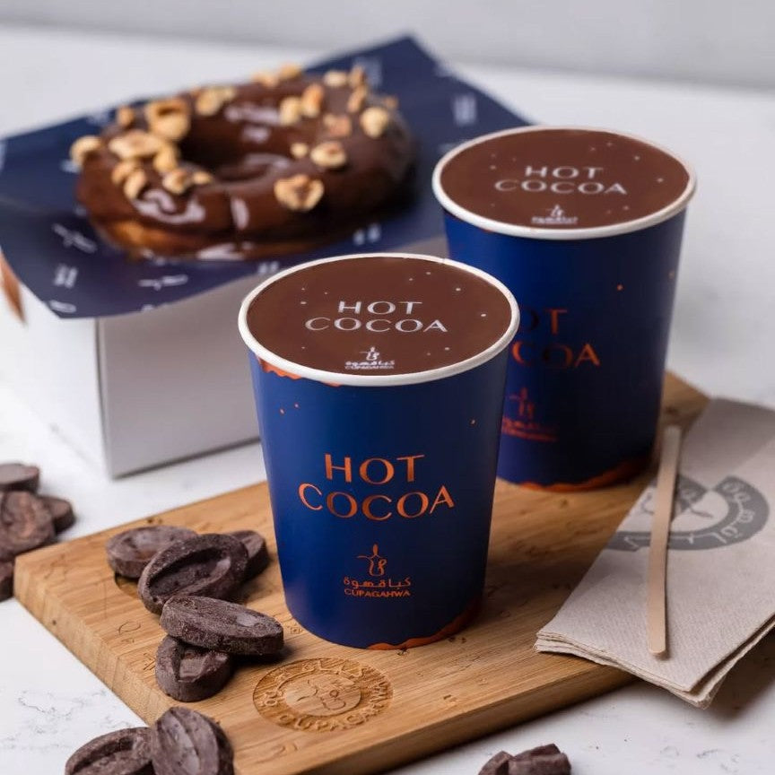 HOT CACAO CUPAGAHWA CHOCOLATE MADE WITH CHOCOLATE TRANSFER SHEET FOR PLEXIGLASS 